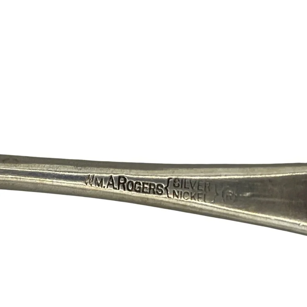 Antique Wm A Rogers Silverplate Teaspoon With Beaded Edge 6
